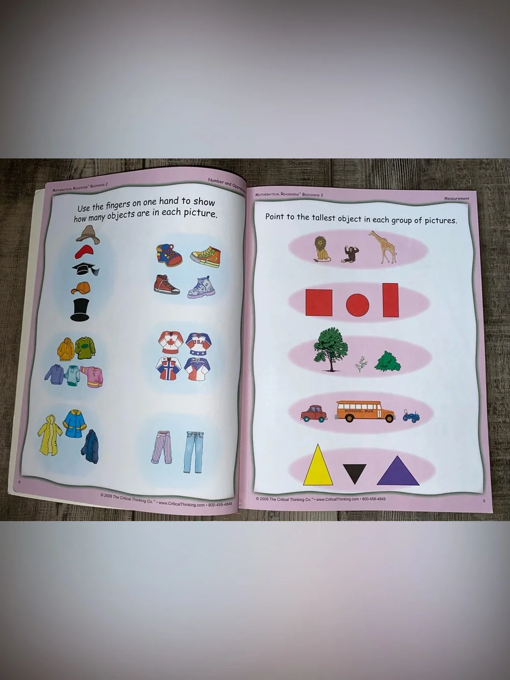 Mathematical Reasoning Beginning 2 Preschool Kindergarten Homeschool Workbook